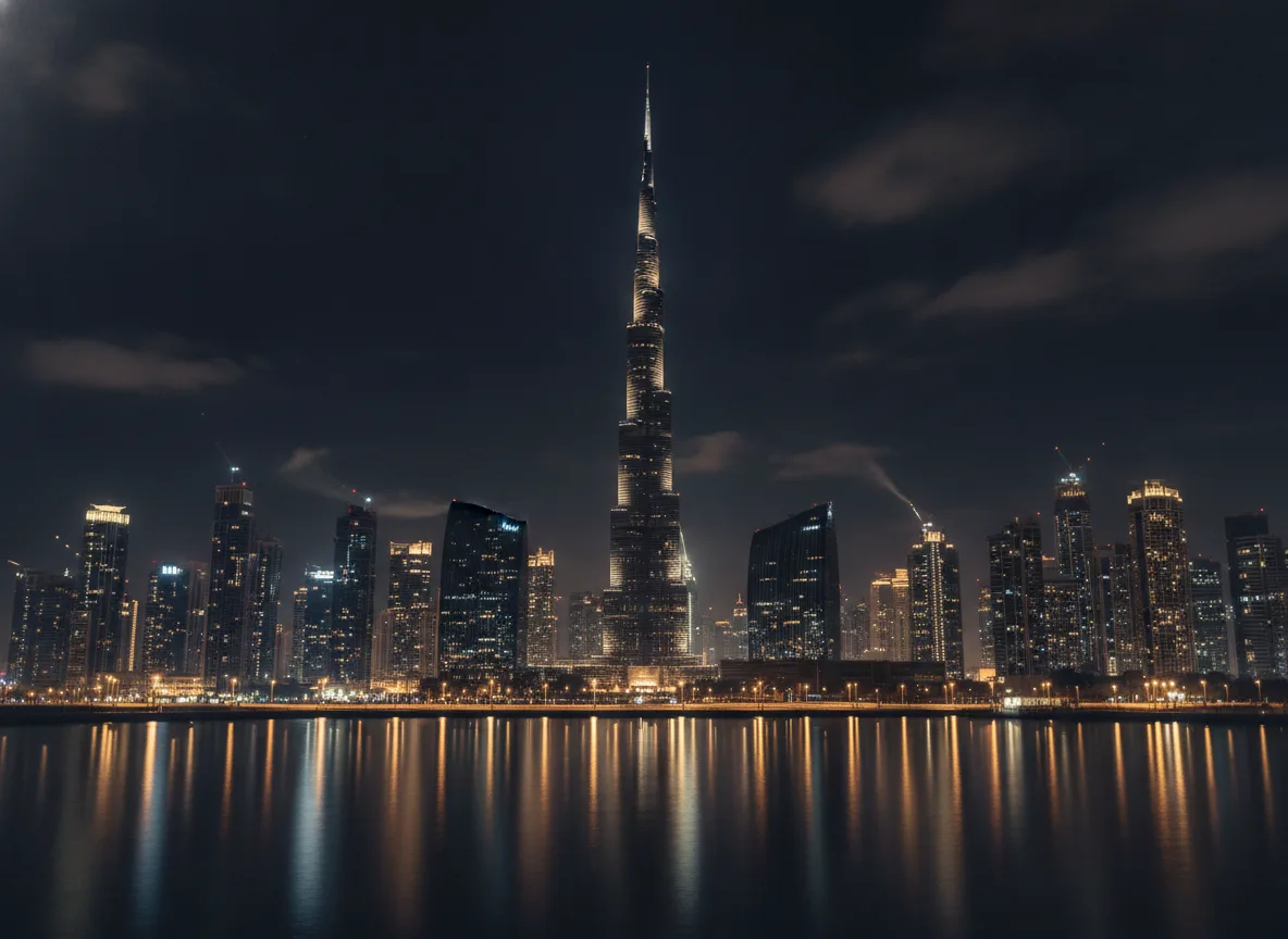 Dubai skyline at night